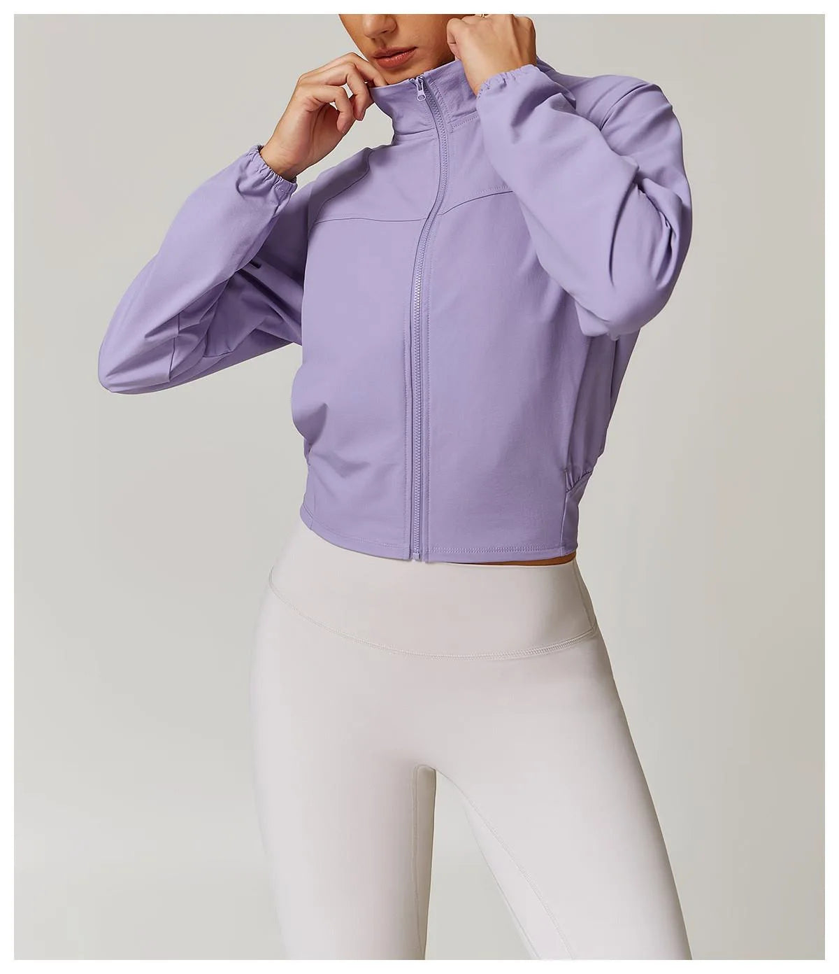 Custom LOGO Women's Quick-Dry Stand Collar Yoga Jacket, Thin Windproof Outdoor Running Fitness Long-Sleeve Sports Jacket