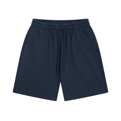 Custom LOGO men's new washed 420G European and American 100% cotton retro terry couple casual sports shorts