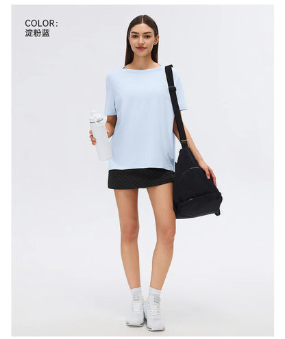 Custom LOGO Women's Summer Short Sleeve Loose Casual Running T-Shirt Yoga Fitness Sports Top Breathable Sweating