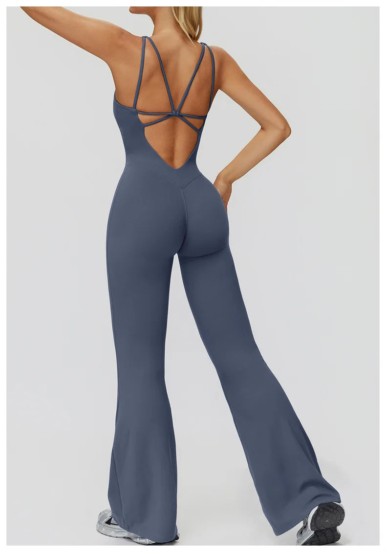 TRY TO BN Sports Jumpsuit Yoga Cross Beautiful Back Fitness Workout Bodysuit One Piece Sets Sportswear Running Gym Woman Clothes
