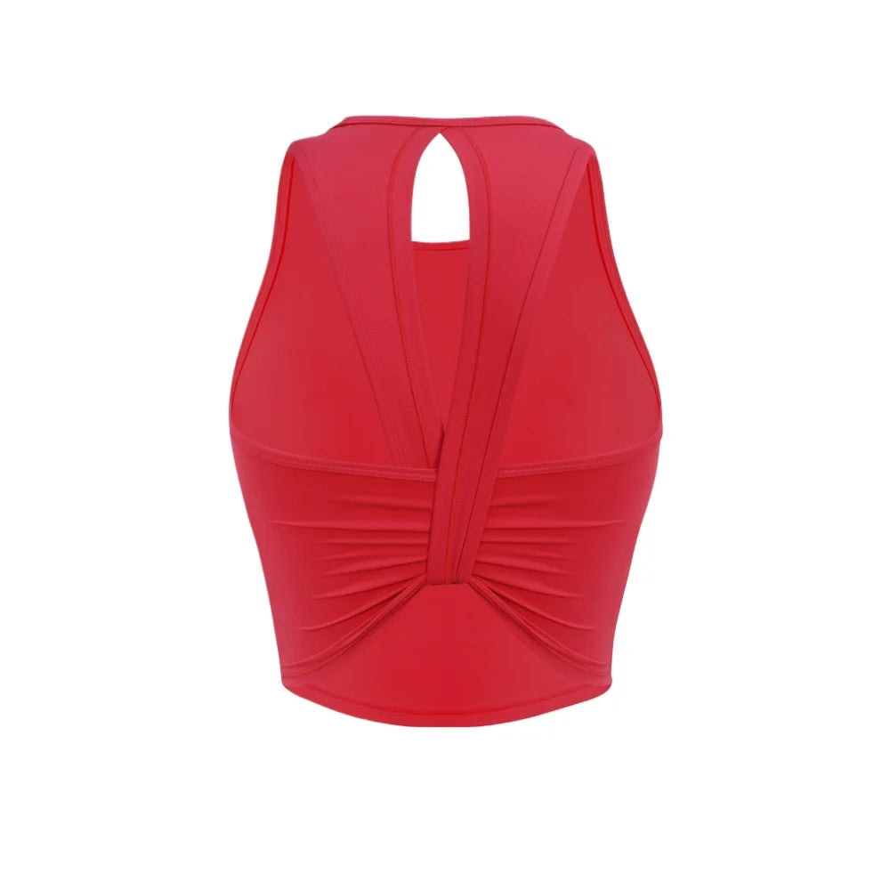 Custom LOGO women's 2026 summer high-end fashion integrated chest pad, beautiful back yoga bra, running training fitness vest