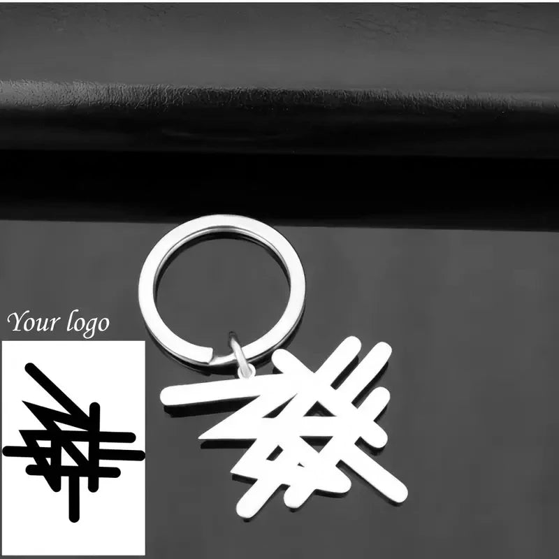 Custom Logo Keychain Stainless Steel Personalized Emblem Pendant Keychains House & Friendship & Pet Decorative Key Jewelry Gifts