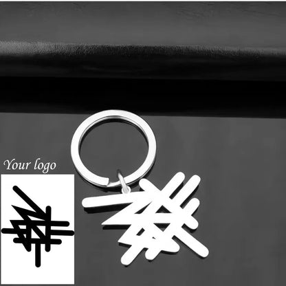 Custom Logo Keychain Stainless Steel Personalized Emblem Pendant Keychains House & Friendship & Pet Decorative Key Jewelry Gifts