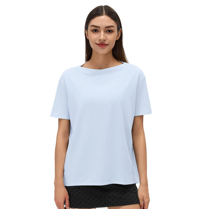 Custom LOGO Women's Summer Short Sleeve Loose Casual Running T-Shirt Yoga Fitness Sports Top Breathable Sweating