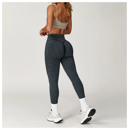 Custom LOGO Women's Seamless Sandblasting Yoga Pants High Waist Hip Lift Tight Running Sports Fitness Yoga Pants