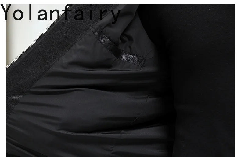 YOLANFAIRY 100% Wool Mens Real Fur Coat Winter 2024 Jackets Short Lambswool Coats Integrated Clothes Trend Top Chaquetas Hombre