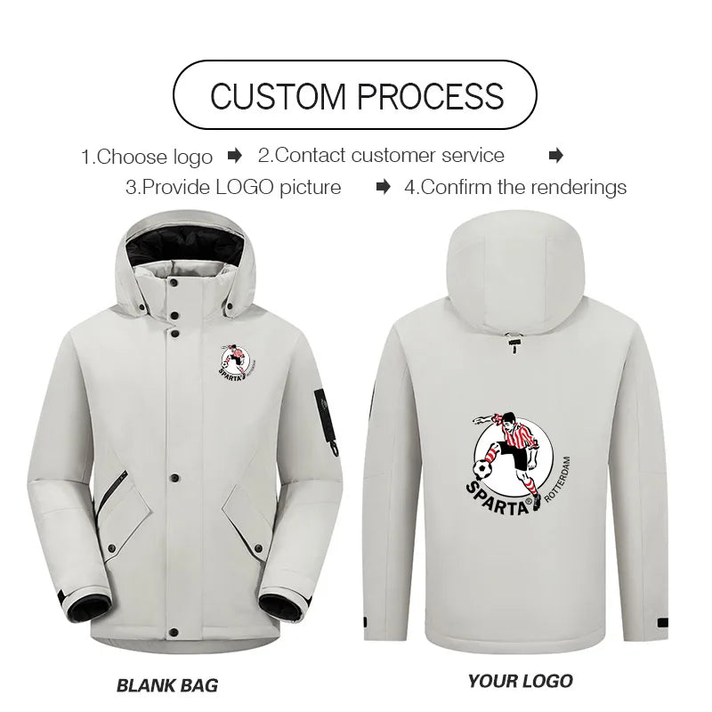 Winter Warm duck down Jacket Custom Logo Thick Skiing Down Jacket Coat Print Company Brand Design Outdoor Windproof jacket