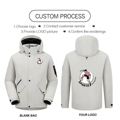 Winter Warm duck down Jacket Custom Logo Thick Skiing Down Jacket Coat Print Company Brand Design Outdoor Windproof jacket