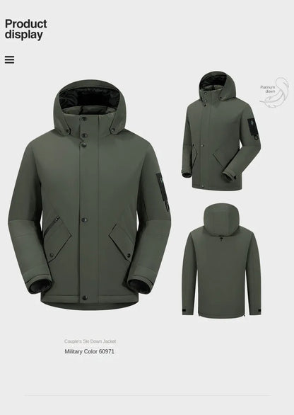Winter Warm duck down Jacket Custom Logo Thick Skiing Down Jacket Coat Print Company Brand Design Outdoor Windproof jacket
