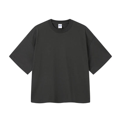 Customized LOGO men's clothing summer new 275G heavy 100% cotton short version loose T-shirt for men and women