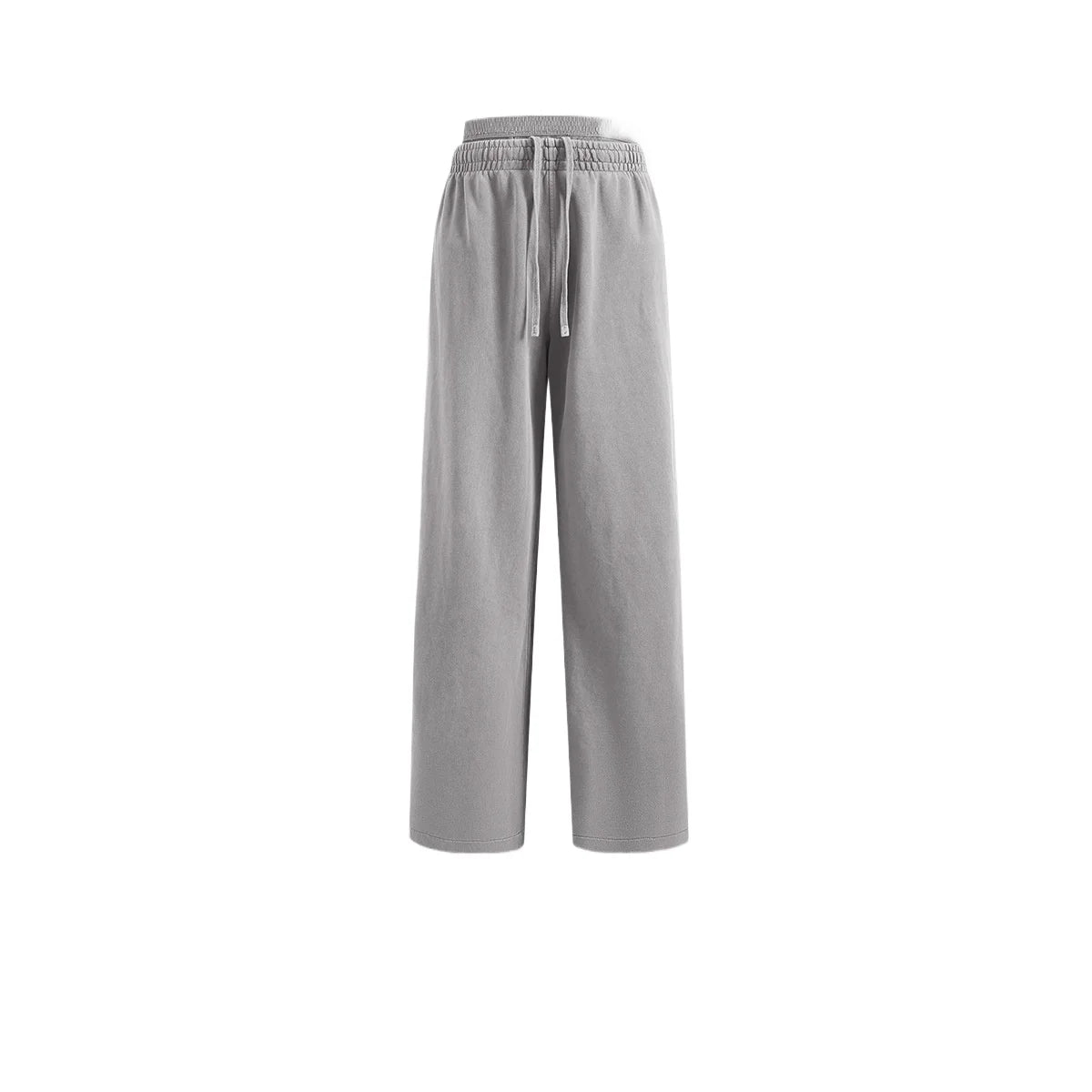 Custom LOGO Women's 2025 Spring and Autumn 370G Heavy 100% Cotton Retro Style Old and Skinny Double Waist Casual Straight Pants