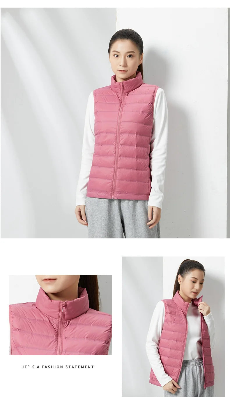 Custom Logo Tank Top Autumn Winter Jacket customaization Down Warm Thickened Sleeveless Solid Color vest Company Brand Design