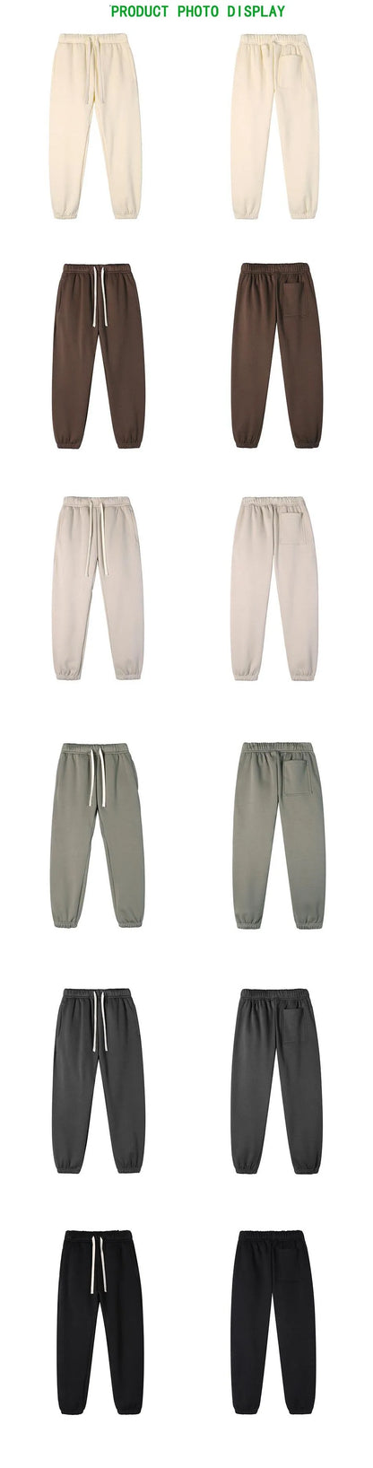 High Quality brand Fashion Style Plain Sweatpants Hip Hop Jogging Pants Warm Fleece Unisex High Streetwear Sports Pants