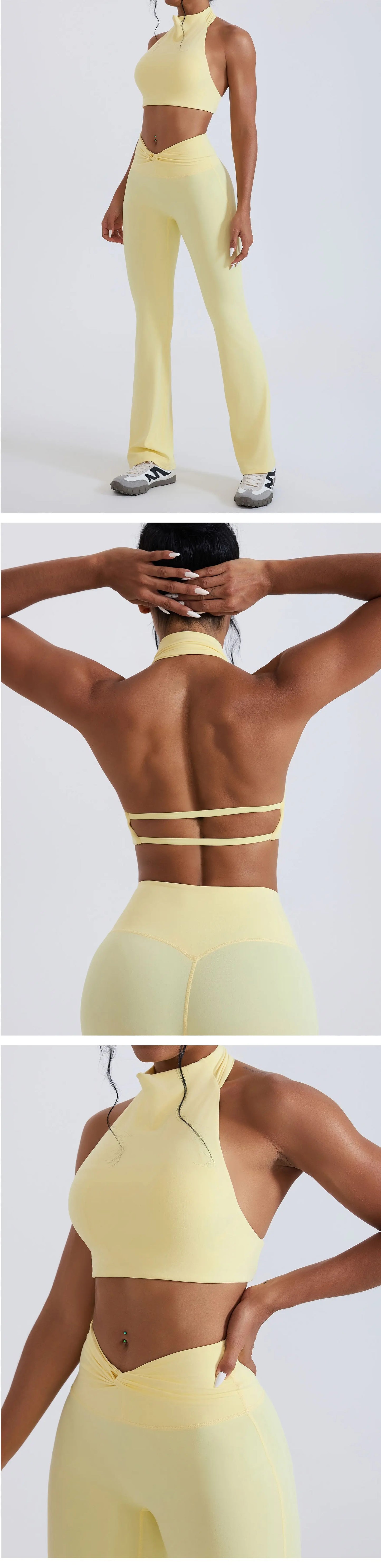 Halter Top Gym Vest Woman Backless Tank Tops Push Up Sport Bras Running Vest Workout Underwear With Chest Cushion Top Activewear