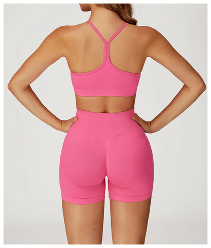 Custom LOGO women's seamless new yoga vest strap cross back sports underwear outdoor running fitness top