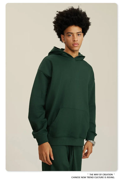 Custom LOGO men's and women's heavy 445G terry cotton and polyester casual sweater spring and autumn hoodie 2024 top