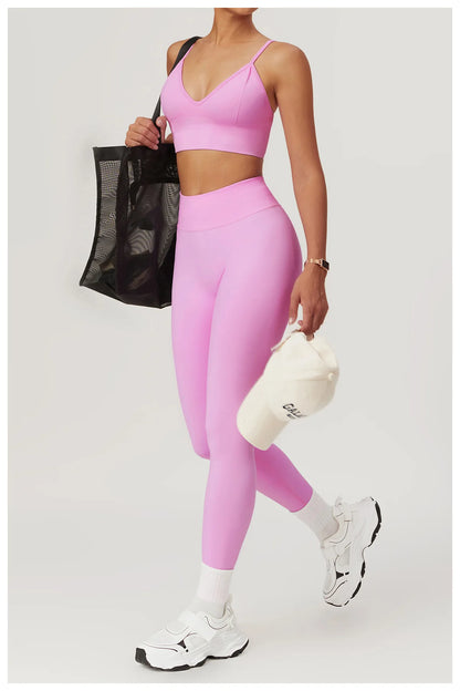 Customized LOGO women's peach buttocks seamless belly tight yoga pants running sports quick-drying fitness trousers