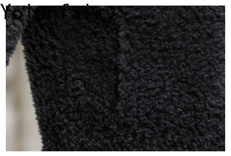 YOLANFAIRY 100% Wool Mens Real Fur Coat Winter 2024 Jackets Short Lambswool Coats Integrated Clothes Trend Top Chaquetas Hombre
