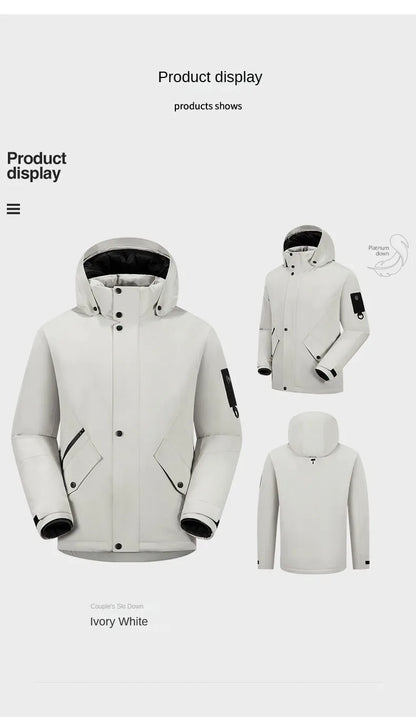 Winter Warm duck down Jacket Custom Logo Thick Skiing Down Jacket Coat Print Company Brand Design Outdoor Windproof jacket