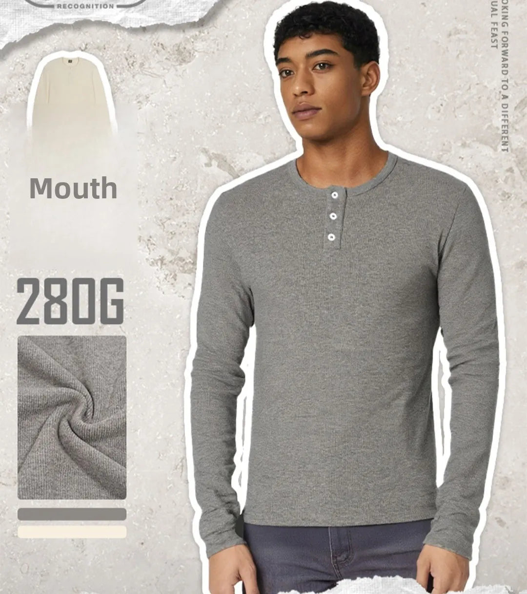 Custom LOGO Men's Skinny Button Long Sleeve T-Shirt Casual Sports Men's Bottom Shirt Top
