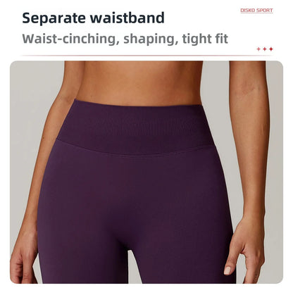 Customized LOGO women's peach buttocks seamless belly tight yoga pants running sports quick-drying fitness trousers