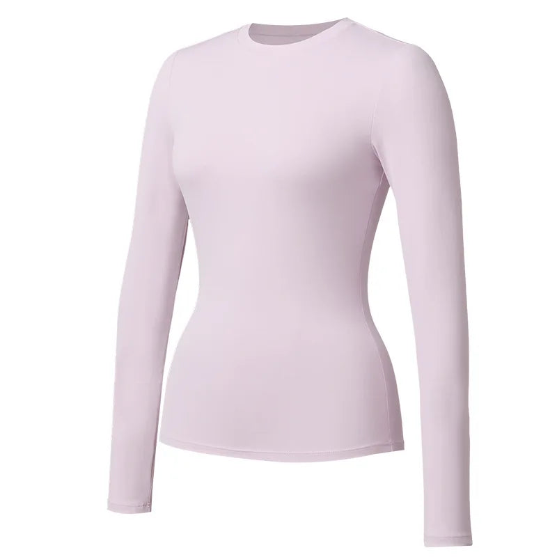 Custom LOGO Women's Naked Yoga Suit Long Sleeve T-Shirt Elastic Quick Drying Slim Fit Belly Running Fitness Top