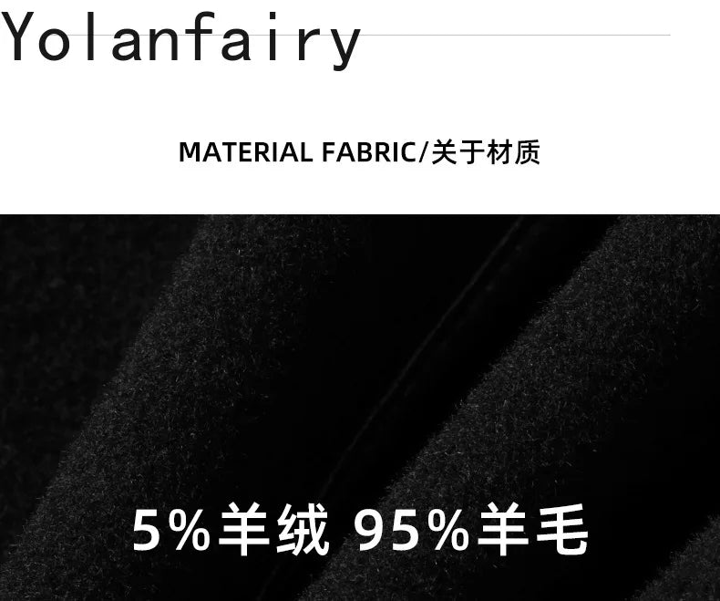 YOLANFAIRY Real Sheepskin Leather Patchwork Wool Coat for Men Autumn Trendy Short Cashmere Jacket Loose Streetwear ropa hombre