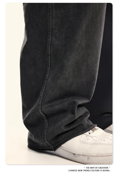 Custom LOGO Men's 358G Spring Summer 100% Cotton New Teen Thin Multi-Pocket American Retro Washing Tooling Casual Couple Pants