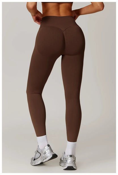 Customized LOGO women's peach buttocks seamless belly tight yoga pants running sports quick-drying fitness trousers