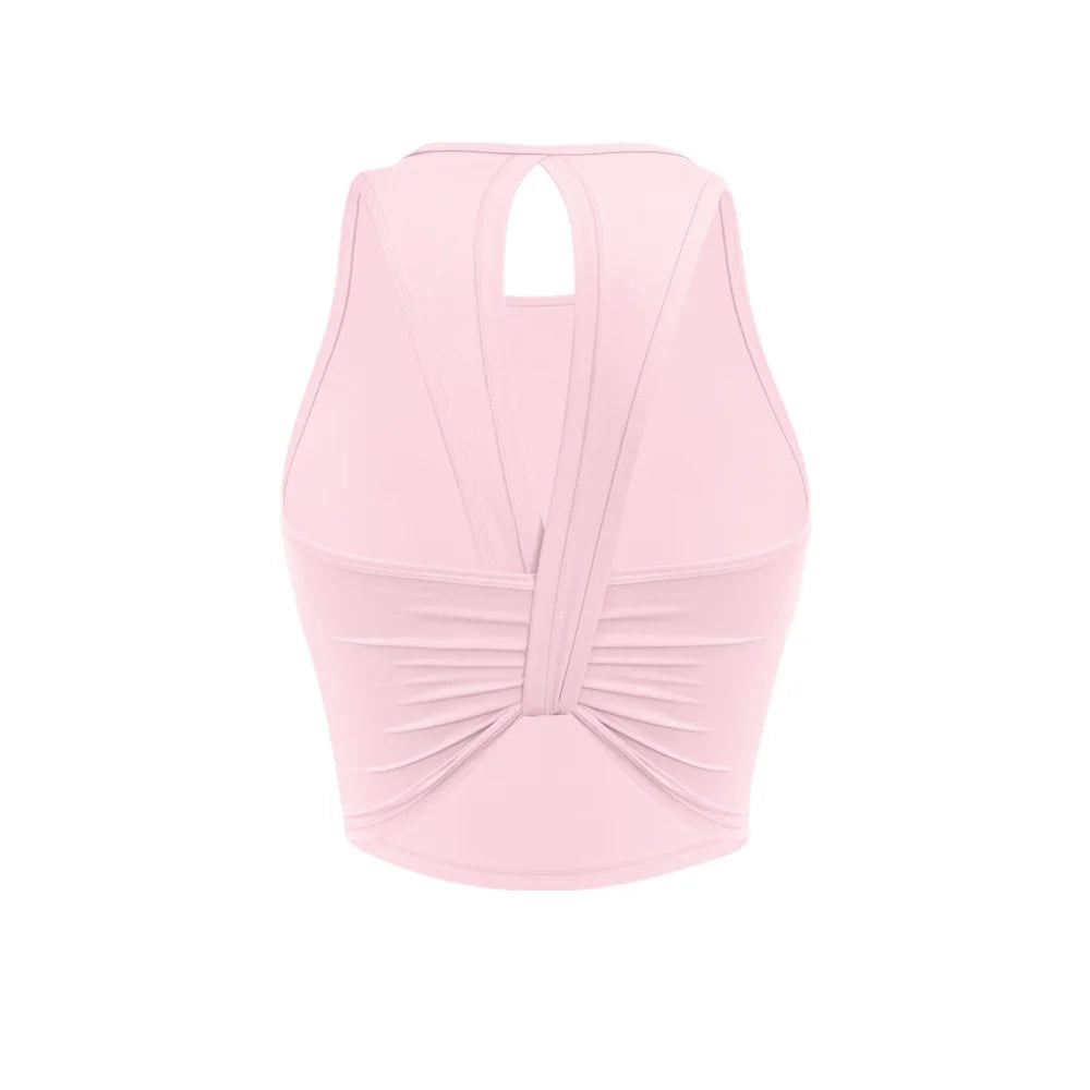 Custom LOGO women's 2026 summer high-end fashion integrated chest pad, beautiful back yoga bra, running training fitness vest