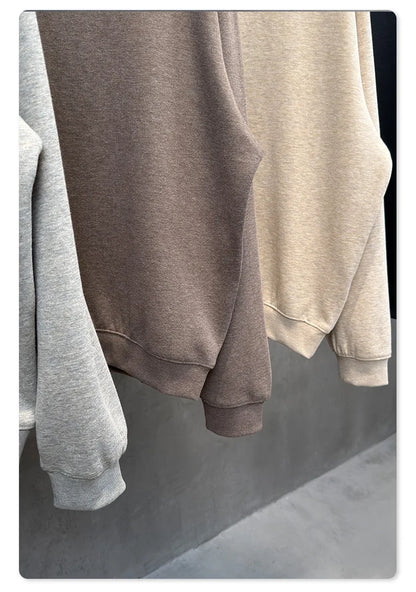 Custom LOGO men's autumn 320G heavy cotton new old money wind American retro polo sweater trousers loose suit