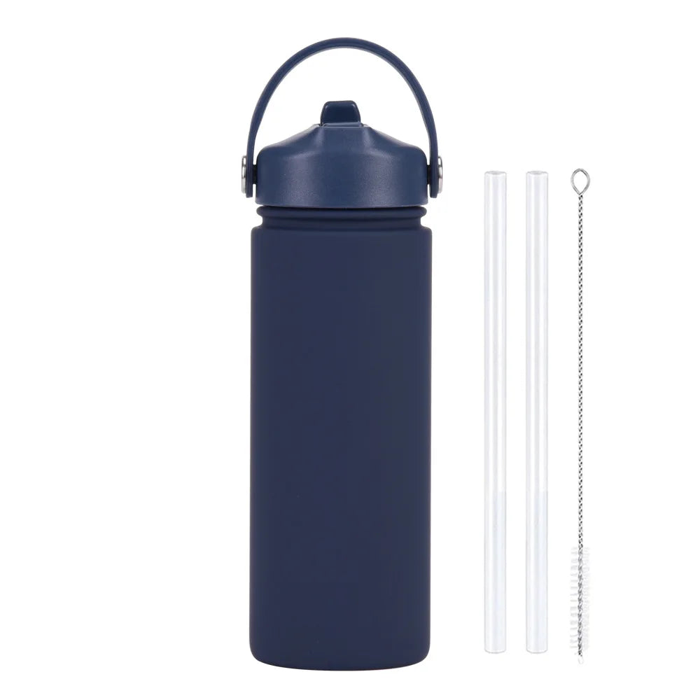 Insulated Water Bottle 500ml Custom Text/Logo - 304 Steel, 24H Cold, Office & Gym Essentials
