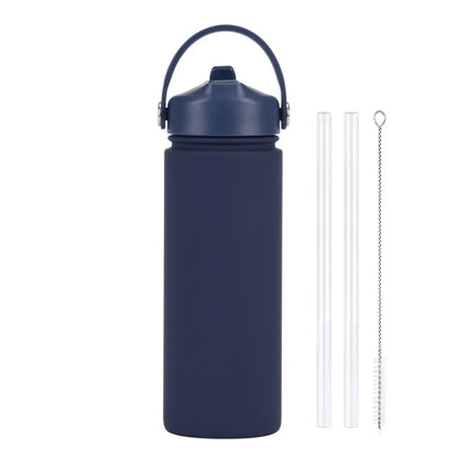 Insulated Water Bottle 500ml Custom Text/Logo - 304 Steel, 24H Cold, Office & Gym Essentials