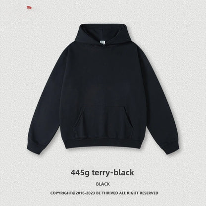 Custom LOGO men's and women's heavy 445G terry cotton and polyester casual sweater spring and autumn hoodie 2024 top