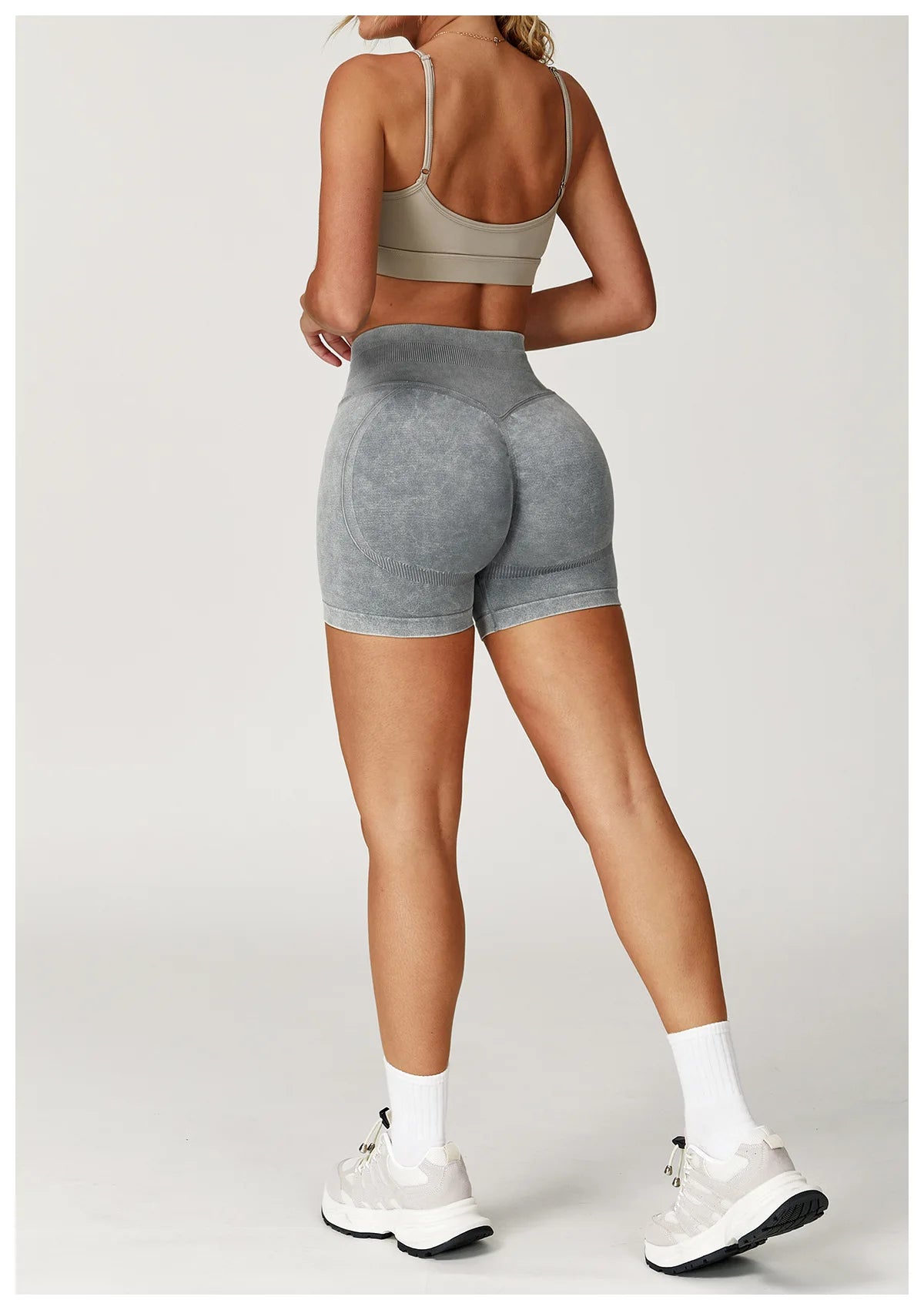 Sand Washed Yoga Shorts Women Yoga Shorts High Waist Workout Shorts Fitness Yoga Lift Butt Fitness Yoga Gym Running Short Pants