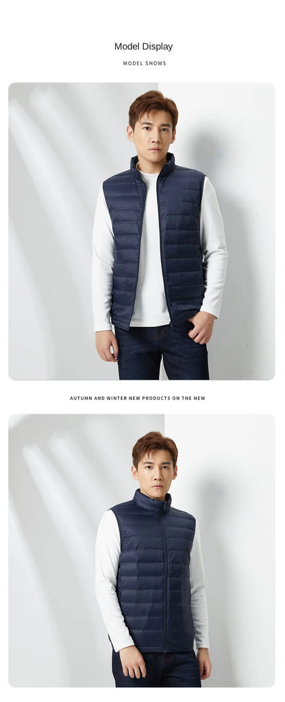 Custom Logo Tank Top Autumn Winter Jacket customaization Down Warm Thickened Sleeveless Solid Color vest Company Brand Design