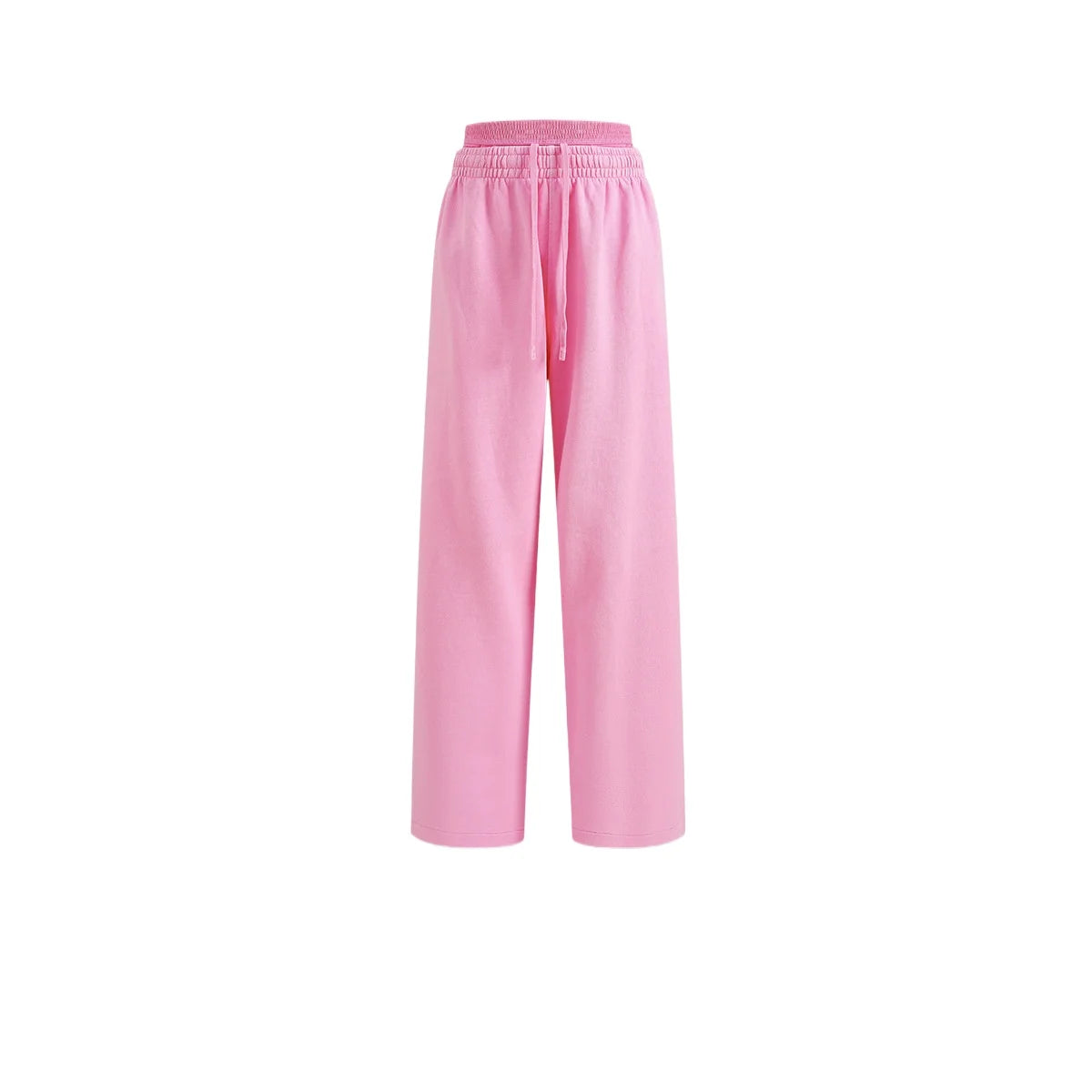 Custom LOGO Women's 2025 Spring and Autumn 370G Heavy 100% Cotton Retro Style Old and Skinny Double Waist Casual Straight Pants