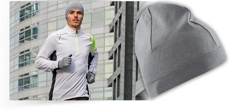 Custom Running Hats Skullcaps Winter Classic Windproof Solid Color Sport Bonnet Breathable Warmer Sport Caps Winter Cycling