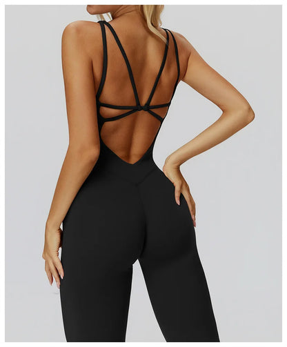 TRY TO BN Sports Jumpsuit Yoga Cross Beautiful Back Fitness Workout Bodysuit One Piece Sets Sportswear Running Gym Woman Clothes