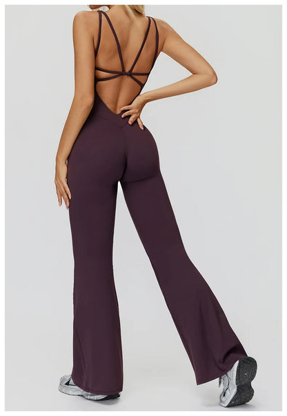 TRY TO BN Sports Jumpsuit Yoga Cross Beautiful Back Fitness Workout Bodysuit One Piece Sets Sportswear Running Gym Woman Clothes