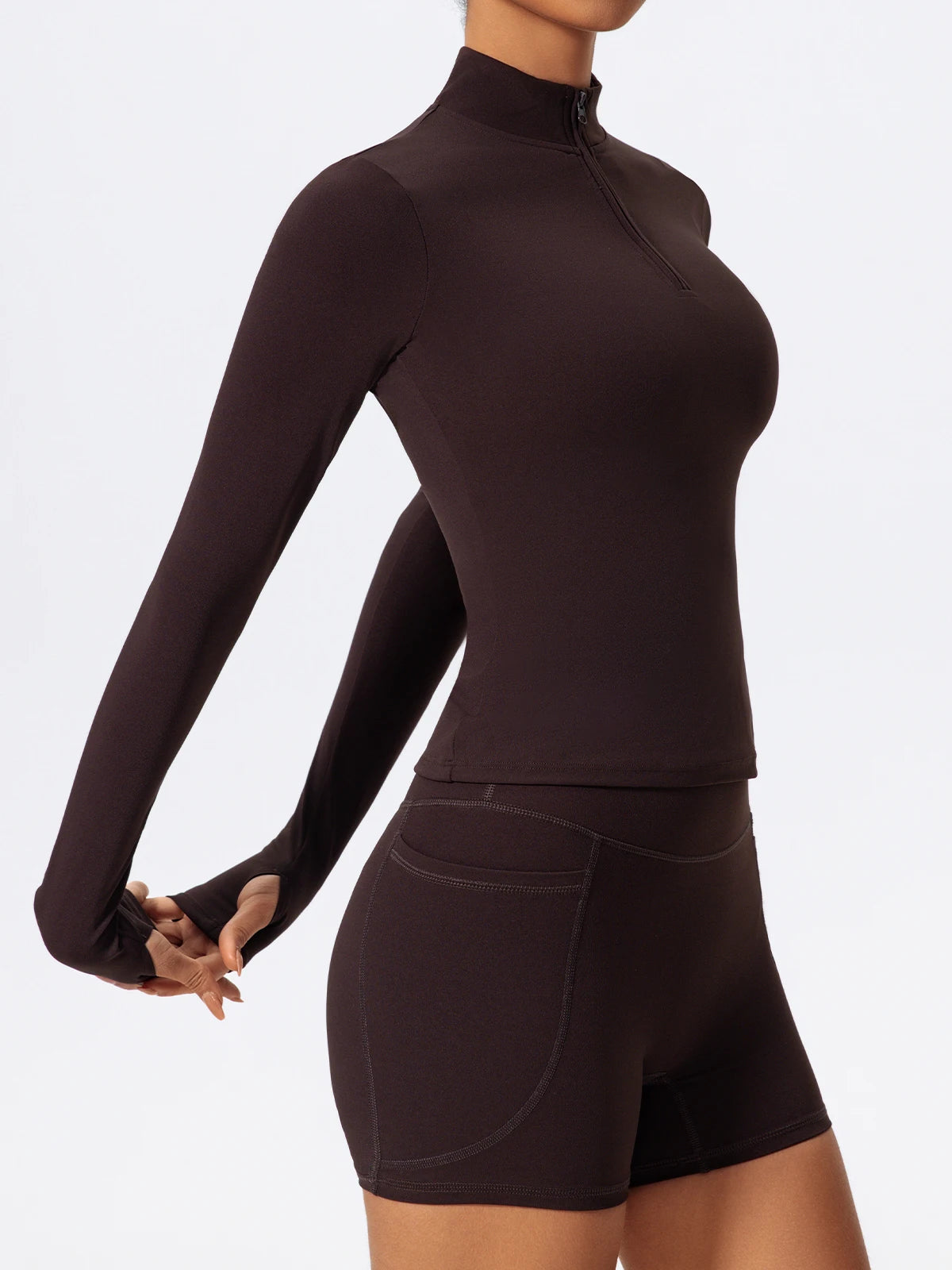 Hearuisavy Half Zipper High Collar Sports Shirts Quick-Dry Yoga Clothing Women Sportswear Fitness Long Sleeve Tight Clothes