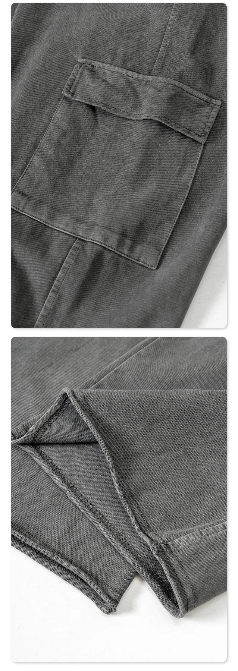 Custom LOGO Men's 358G Spring Summer 100% Cotton New Teen Thin Multi-Pocket American Retro Washing Tooling Casual Couple Pants