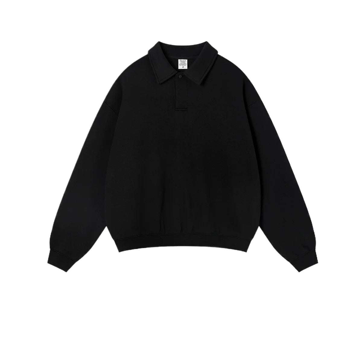 Custom LOGO men's autumn 320G heavy cotton new old money wind American retro polo sweater trousers loose suit