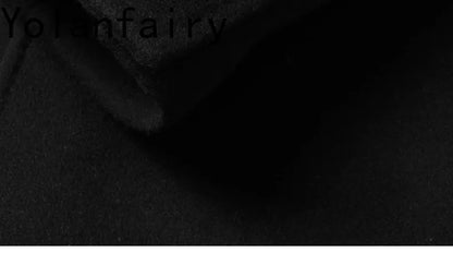 YOLANFAIRY Real Sheepskin Leather Patchwork Wool Coat for Men Autumn Trendy Short Cashmere Jacket Loose Streetwear ropa hombre
