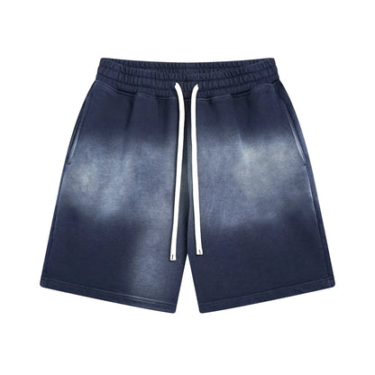 Customized LOGO men's new summer 305G heavy 100% cotton short-sleeved washing water old retro 430G shorts two-piece set
