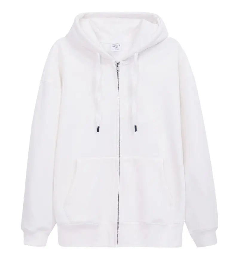 600GSM 95% Cotton DIY Custom LOGO Solid Retro Oversize Hoodie Unisex Winter Warm Zipper Up Open-Up Hoodies Classic Loose Coat