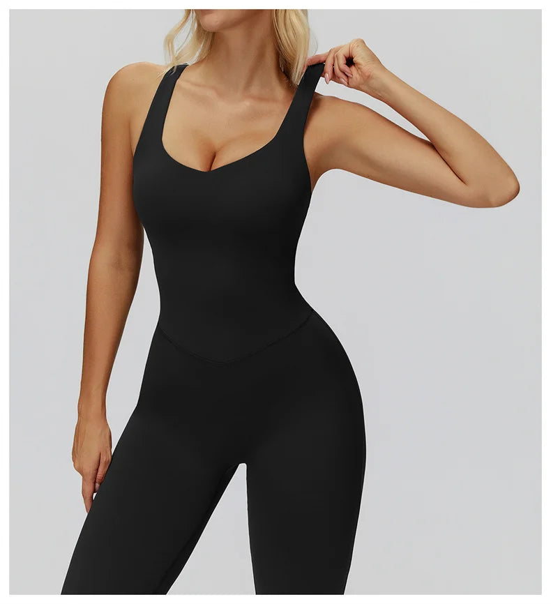 TRY TO BN Sports Jumpsuit Yoga Cross Beautiful Back Fitness Workout Bodysuit One Piece Sets Sportswear Running Gym Woman Clothes