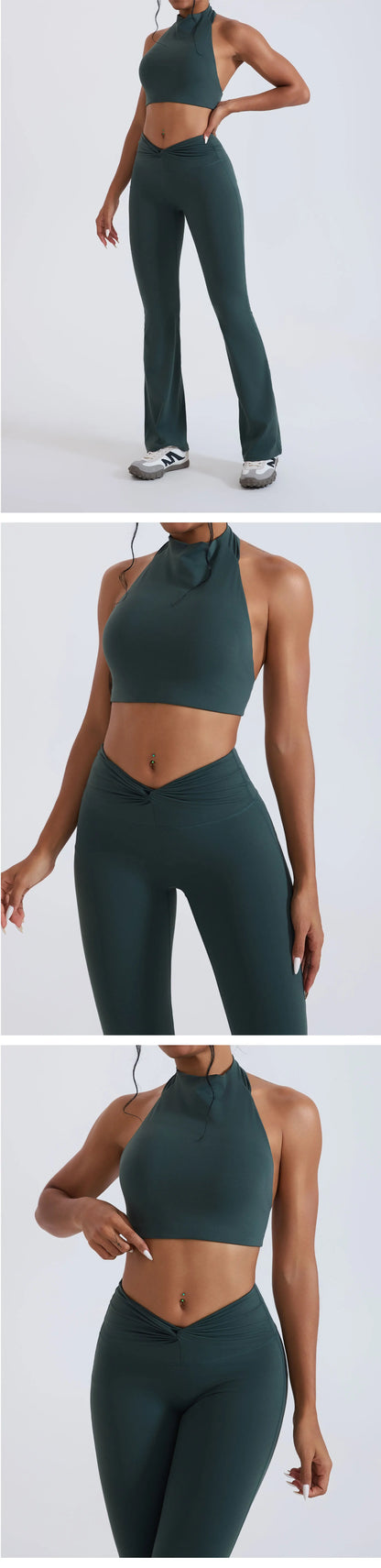 Halter Top Gym Vest Woman Backless Tank Tops Push Up Sport Bras Running Vest Workout Underwear With Chest Cushion Top Activewear