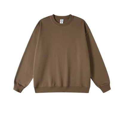 Custom LOGO men's and women's spring autumn and winter new American 440G heavy terry loose pullover crew neck sweater