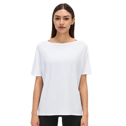 Custom LOGO Women's Summer Short Sleeve Loose Casual Running T-Shirt Yoga Fitness Sports Top Breathable Sweating